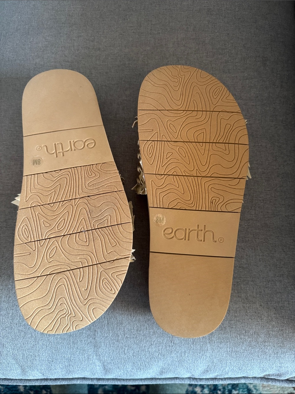 Earth Metallic Gold Woven Buckle Slide Sandals - Picture 3 of 3